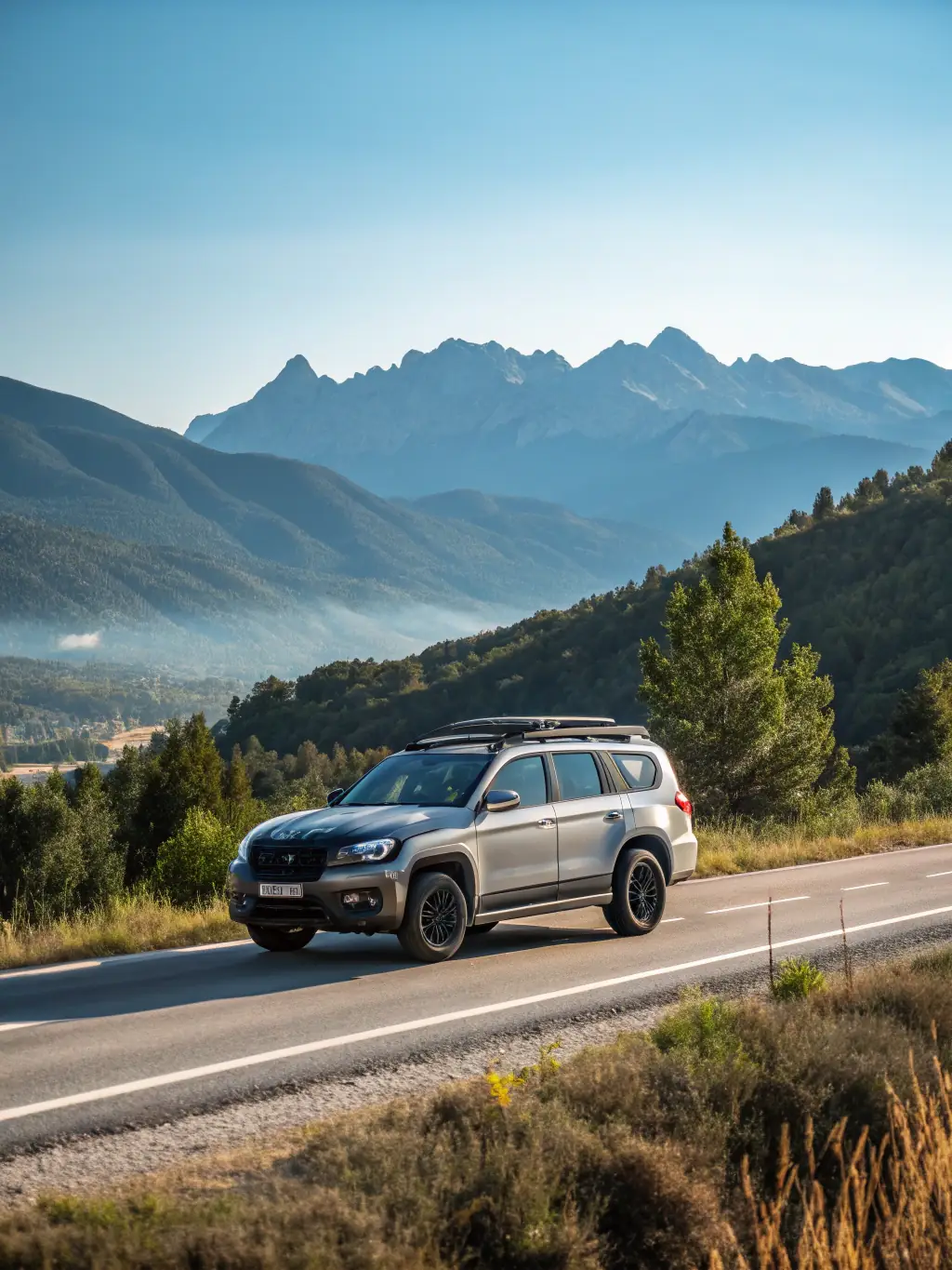 An SUV navigating a rugged mountain road in Cappadocia, emphasizing adventure and reliability.
